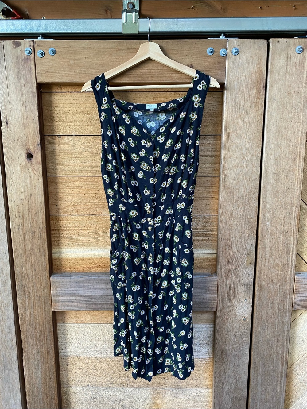 Field Day Sheet Dress - Black Sunflower Floral - XXL